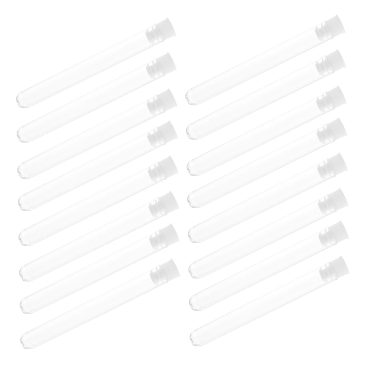 SOLUSTRE 50pcs Transparent Plastic Test Tubes with Lids for Scientific Experiments Sample Collection and Candy Storage Small Disposable Tubes for Kids and Crafts
