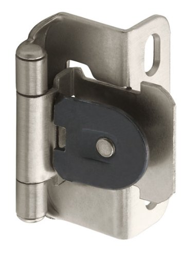 Amerock BP8719-G10 Single Demountable Partial Wrap Hinge 1/2-Inch Overlay, Satin Nickel (25)