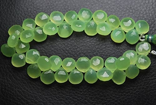 Prehnite briolette coeur perle AAA sans défaut pour création pure