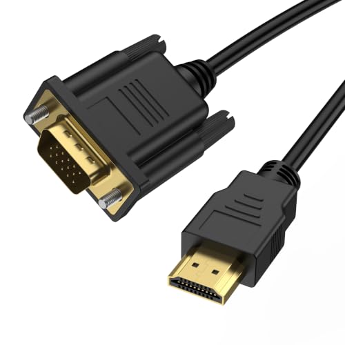 YLK Câble HDMI vers VGA 1M, Coque en alliage d'aluminium en nylon tressé et support plaqué or 1080P/60Hz (1m)