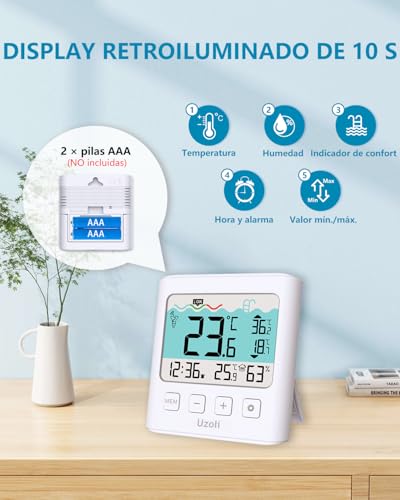 Miniatura 3 de Uzoli Termómetro De Piscina Flotante, Sensor Ipx7 Con Carga Usb O Solar, Temperatura Del Agua Con Nivel De Confort, Temperatura Interior, Termómetro Inalámbrico Para Estanque Pecera - Em777uc
