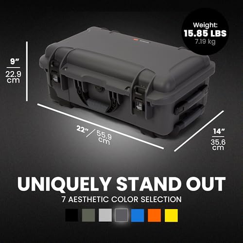 NANUK 935 - Funda rígida Impermeable con Ruedas y Divisor Acolchado, Color Grafito - imagen 6