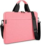 15.6-16 Inch Laptop Sleeve Shoulder Bag Waterproof Notebook Chromebook Computer Carrying Case Compatible with 15.6 inch Acer Asus Dell HP Thinkpad, Pink