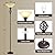 Torchiere Floor Lamp for Living Room, LED Standing Reading Light for Bedroom with Glass Shade for Living Room Corner Bedroom Home Office,Bulbs Included (Yellow Lampshade, Glass 1 Head)