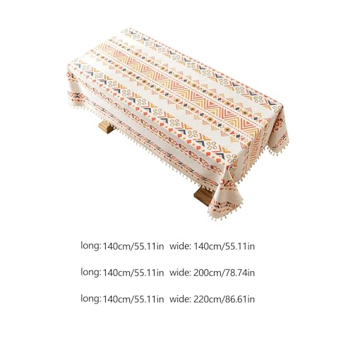 Nappe de table rétro rectangulaire lavable compatible toutes tailles