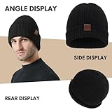 sportvibe Knit Cuffed Beanie for Men and Women, Stretchy Soft Warm Daily Cuffed Unisex Winter Fisherman Hats, Gifts for Women/Men/Him/Dad,Black - Image 8