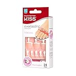 KISS Everlasting French Pedicure Kit, Chip-Free Glue-On Fake Toenails, Real Short Length, Style “Limitless”, Flexi-Fit Technology, Pink Gel Nail Glue, Mini File, Manicure Stick & 24 False Toenails - Image 3