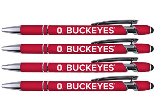 Greeting Pen – Ohio State Ballpoint Stylus Pen – Smooth Writing Ink, Stocking Stuffer & Graduation pen for Alumni, Students, and Fans - 4 Pack (4043)