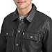 Levi's Men's Buffed Cow Faux Leather Hooded Trucker Jacket, New Black, Small