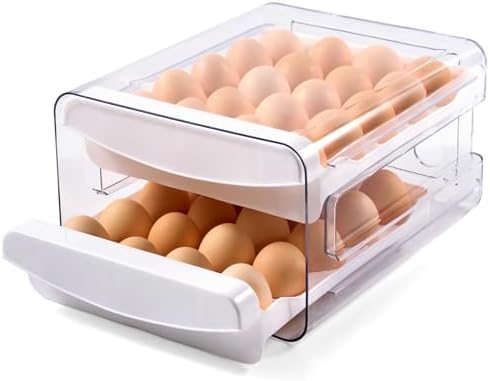 Luckore Egg Container Holders Dispenser for Refrigerator 40 Eggs,...