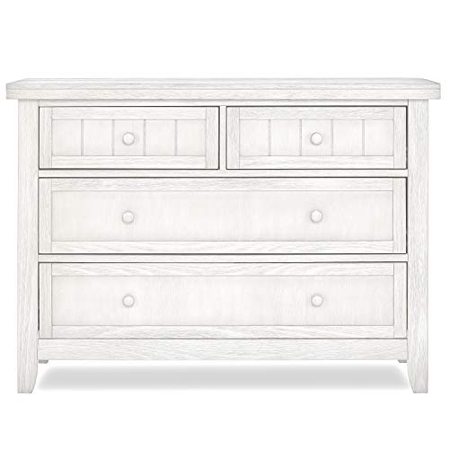 Dream On Me Maple Kids Bedroom Double Dresser, Four Drawers, Farmhouse Modern, Weathered White, 100 lb , 46x18x35 Inch (Pack of 1) Dream On Me Maple Kids Bedroom Double Dresser, Four Drawers, Farmhouse Modern, Weathered White, 100 lb , 46x18x35 Inch (Pack of 1)