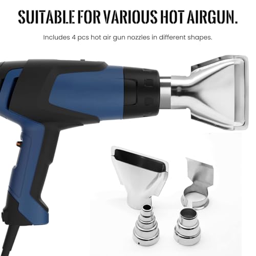 Image of Serplex 4Pcs Heat Gun Nozzles 4 Type of Heat Gun Nozzles Stainless Steel Conical Nozzles Soldering Station Nozzle Reflector Deflector Nozzle for Hot Air Gun