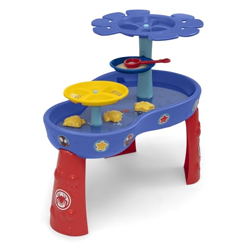 Spidey and His Amazing Friends Water Table by Delta Children | 3-Tier Activity Water Play Table with 11-Piece Toy Set | Water Sensory Table + Beach Toys for Backyard for Toddlers Ages 2+, Blue by Delta Children - Used condition - Image 7