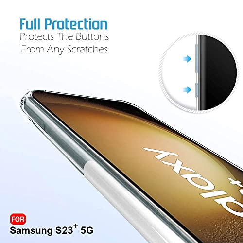 Image of TheGiftKart Back Cover Soft Case for Samsung Galaxy S23 Plus 5G | Best Camera Protection | Inbuilt Dust Plugs & Anti-Slip Grip | Ultra Clear Slim Back Cover Case (Silicone, Transparent)