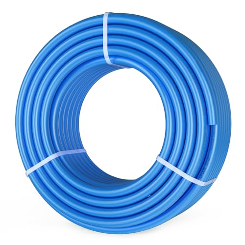 VEVOR PEX-A Pipe 3/4 Inch x 100 Feet Non-Oxygen Barrier Flexible Pipe Tubing Blue for Hydronic Radiant Floor Heating Water Plumbing Applications with Cutter
