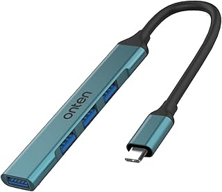 ONTEN USB C Hub to Multiport Adapter,to 3.0 Hub, USB Hub 2.0 4 Ports, for MacBook Pro 2020/2019, iMac 2021, Aluminum Alloy Splitter