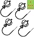 TEJATAN - Curtain Holdbacks for Draperies – Color - Black, Set of 4 (2 Pairs) (Can Also be Known as - Curtain Hooks for Wall, Curtain Holdback, Curtain Ties, tie Backs for Curtains, Pullbacks)