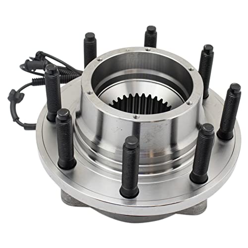 Image of TRQ Front Driver and Passenger Side Wheel Bearing and Hub Assembly Set with ABS Sensor 2 Piece for 17-19 Ford F-250 Super Duty 4WD 20-22 F-250 Super Duty 4WD SRW 17-22 F-350 SRW