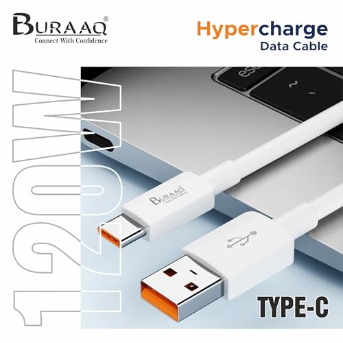 Image of 120W Hyper Charger| USB to Type C| Compatible with Xiaomi 11T PRO, 12,12 Pro, 12S Ultra,13,13 Pro,14, 15, Redmi, Note 12 Pro /5G, Redmi Note 13 Pro /5G, POCO F4| Rapid Charge Type C Cable| 1M