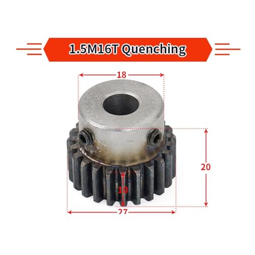 Pignon cylindrique module 1,5 16 dents pour engrenage et transmission CNC - 2