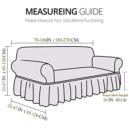 Niceec Sofa Slipcover Ivory Sofa Cover 1 Piece Easy Fitted Sofa Couch Cover Universal High Stretch Durable Furniture Protector With Skirt Country Style  thumb #5