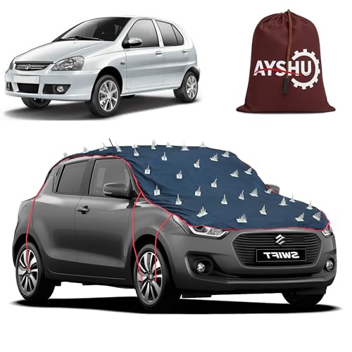 Image of AYSHU Water-Resistant Spike Car Cover for Tata Indica - Protects from Dogs, Monkeys, Dust, Sunlight & UV - Full Roof Universal Fit