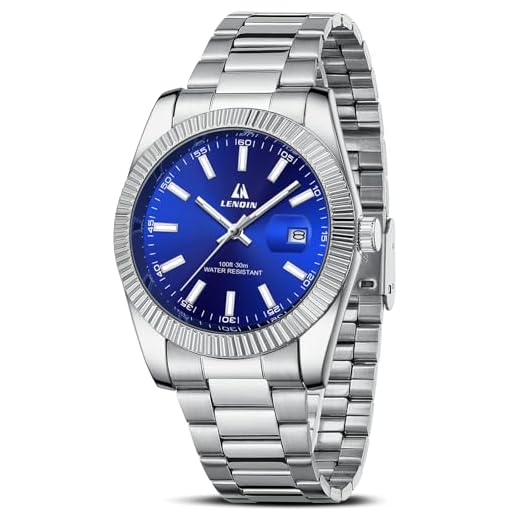 LN LENQIN Mens Watches Waterproof Stainless Steel Watch for Men