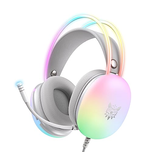 سماعة رأس FH Onikuma X25 Gradient Dynamic Light للألعاب لأجهزة PS4/PS5/XOne/XSeries/NSwitch/PC، باللون الرمادي