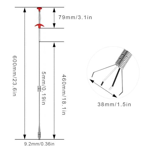 Krallengreifer, MYLERCT 60 cm Greifer Flexibel, Biegsamer Teleskop Greifer, 4-Finger Greifer, Bequem und Kraftvoll, Weit Verbreitet für Spüle, Waschbecken Verstopfung