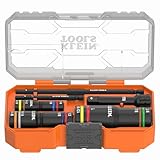 Klein Tools 653QS KNECT Quad Socket, 12 Sizes in 3 Sockets, 4-in-1 Color Coded SAE Impact Rated, Heavy-Duty, 1/4- and 3/8-Inch Drive, 3-1/2- and 6-1/2-Inch Shaft