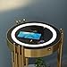 wangpengkai Gold Led Smart Round Nightstand with Drawer,Sofa Narrow End Table with Wireless Charging Station,Small Spaces Coffee Table/Bedside Table/Unique Accent Side Table