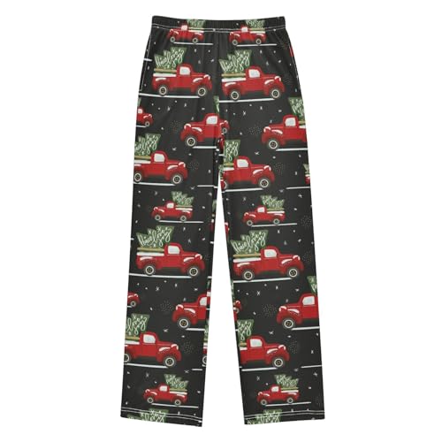 ZZKKO Christmas Truck Tree Dark Boys Pants for Kids Jogger Pants with Pockets S-XL