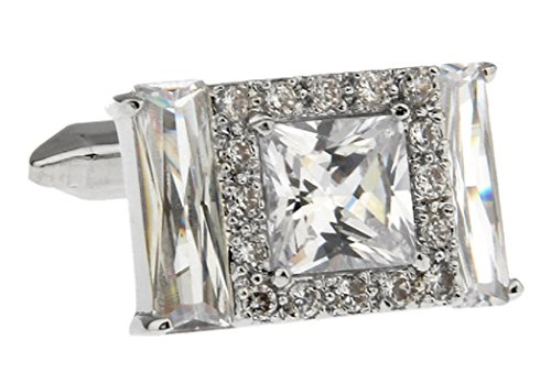 Mrcuff Crystals Multiple Rectangle & Square Pair Cufflinks In A Presentation Gift Box & Polishing Cloth #TOP28
