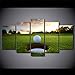 Produktbild HD-Druck 100×55cm Leinwand Wandkunst Bilder für Wohnzimmer Drucke 5 Stück Golfballplatz Freizeit Sport Landschaft Gemälde Home Decor (Rahmen)