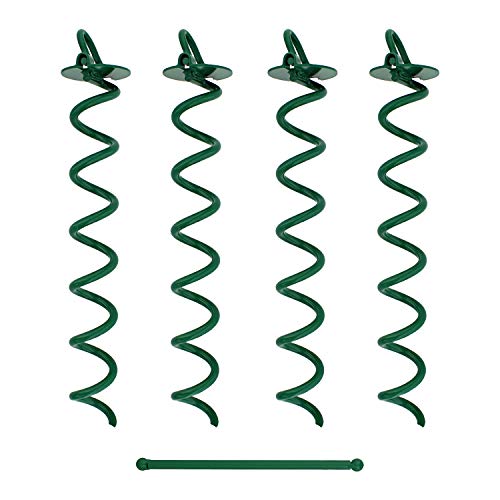 Buy 7PennGround Anchors Screw in 4 Pack 16 Inch Green Spiral Dog