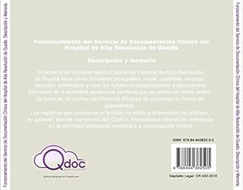 Funcionamiento del Servicio de Documentación Clínica del Hospital de Alta Resolución de Guadix: Descripción y Memoria