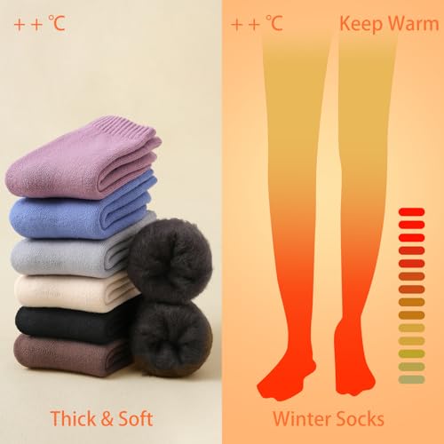 SISOSOCK Thermal Warm Soft Cozy Fluffy Socks for Women, Extreme Cold Weather Thick Heated Socks, Plush Winter Gifts for Women2
