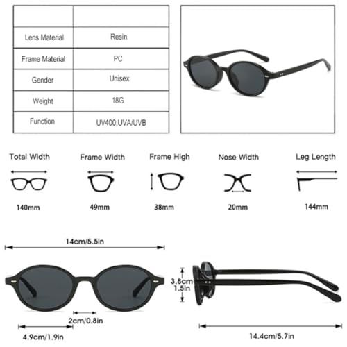 Lunettes de soleil rétro ovales rivets accessoires de mode mixtes - 2