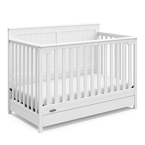 Graco Hadley 5-in-1 Convertible Crib with Drawer – GREENGUARD Gold Certified, Fits Standard Crib Mattress, Converts to Toddler Bed, Daybed and Full Bed, 4 Adjustable Mattress Heights (White) by Graco - Image 8