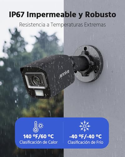 Miniatura 8 de Annke Kit De Cámara De Vigilancia Exterior 8ch 3k Lite Dvr Con 4 Sistema 1080p Cámara De Vigilancia Ip66 Impermeable,Detección De Personas Vehículos,30m Visión Nocturna No-Ruido-1tb Hdd Instalado