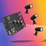 tint Smarte Outdoor LED Gartenspots Gartenstrahler 3er Set Flores GEN 3 mit Erdspieß, Farbwechsel...