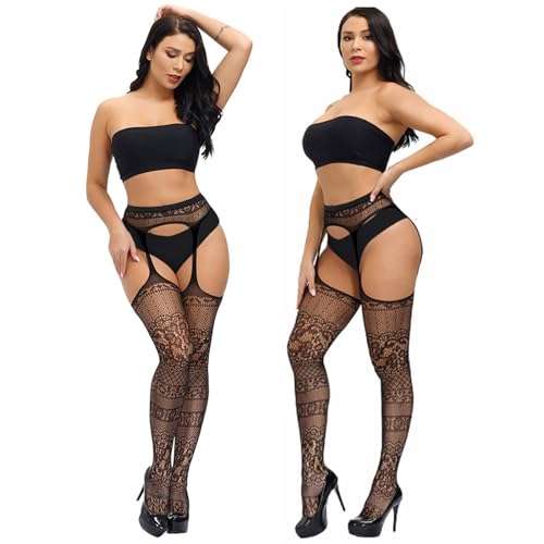 Image of DRESHOW Fishnet Garter Belt Stocking Suspender Pantyhose Tights Thigh High Pantyhose