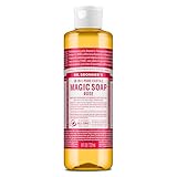 Dr. Bronner's - Jabón líquido puro de Castilla (rosa, 32 onzas) – Fabricado con aceites orgánicos, 18 en 1 usos: cara, cuerpo, cabello, lavandería, mascotas y platos, concentrado, vegano, sin OMG