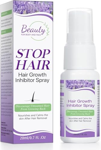 Hair Growth Inhibitor, Non-Irritating Hair Inhibitor, Hair Stop Growth Spray, Permanent Hair Removal Spray for Underarm, Arm, Leg, Bikini Areas, Body, Face, Painless for Men and Women