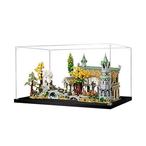 HALFS Vitrina acrílica transparente para Lego Icons El Señor de los Anillos: Rivendell 10316 - Protección y decoración de modelos con almacenamiento a prueba de polvo (3 mm)