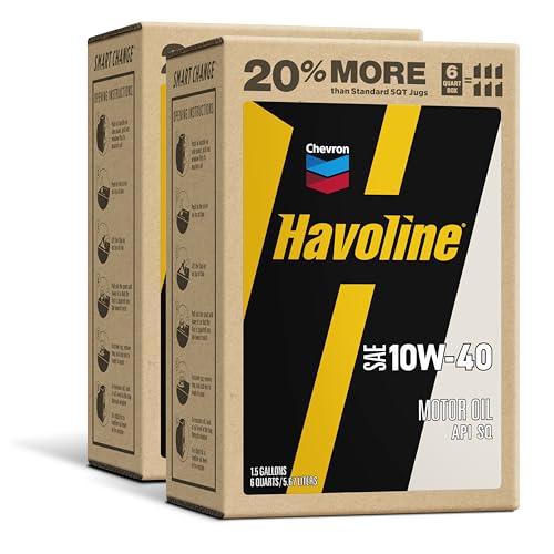 Image of Havoline Motor Oil 10w40 Smart Change Engine Oil, 10W-40, 6 Quarts, Pack of 2