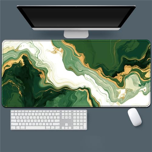 Hixingo Marbre Vert Tapis de Souris XXL/XL/L, Tapis de Souris Gamer, Tapis Souris avec Bords Cousus, Tapis de Souris en Base Antidérapante, Convient pour Gaming, Maison (1000x500x3mm,Vert 2)