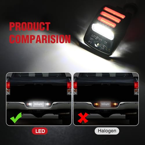 Image of Nilight License Plate Lights Compatible with 2005 2006 2007 2008 2009 2010 2011 2012 2013 2014 2015 Toyota Tacoma 2000-2013 Tundra Red Triple OLED Tube 6000K White 2PCS Pack | for 2005 2006 2007 2008 2009 2010 2011 2012 2013 2014 2015 Toyota Tacoma 2000-2013 Tundra Red Triple OLED Tube 6000K White