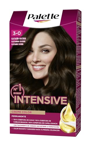 Schwarzkopf Palette Intensive Creme Color – Tono 3 cabello Castaño Oscuro - Coloración Permanente de Cuidado con Aceite de Marula – Óptima cobertura de canas – Color duradero hasta 8 semanas