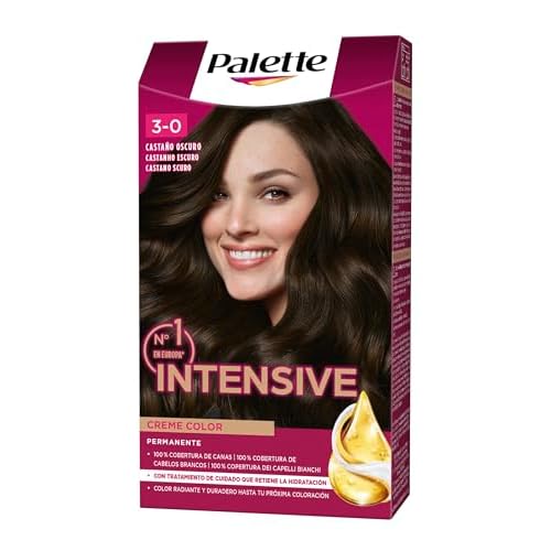 Schwarzkopf Palette Intensive Creme Color – Tono 3 cabello Castaño Oscuro - Coloración Permanente de Cuidado con Aceite de Marula – Óptima cobertura de canas – Color duradero hasta 8 semanas